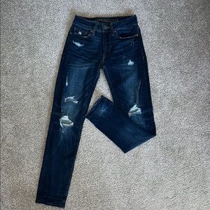 American Eagle Outfitters Navy Distressed Skinny Jeans